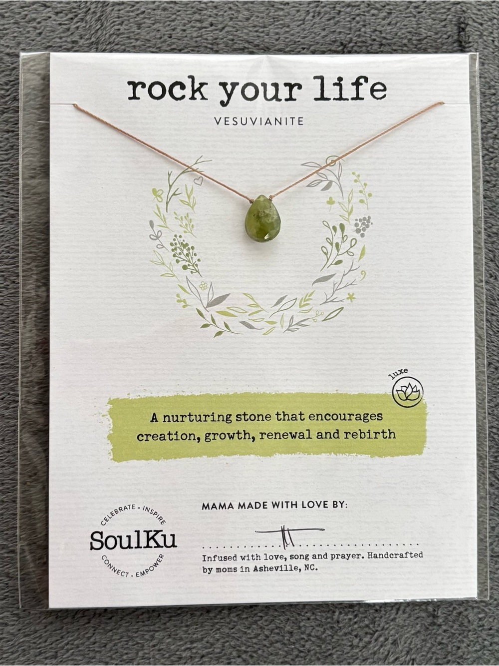 Soulku Vesuvianite Healing Necklace for Growth & Renewal